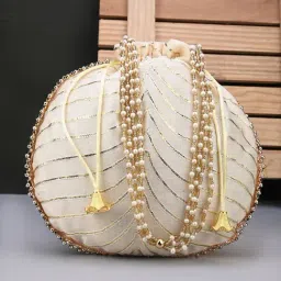 Gaurapakhi Off White Striped Small Potli-picture-22
