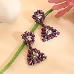 SOHI Geometric Drop Earrings For Women-image-1
