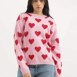 United Colors of Benetton Pink Self Design Sweater-picture-16