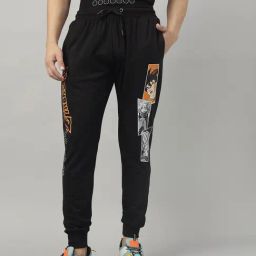 Free Authority Black Regular Fit Printed Joggers-image-93