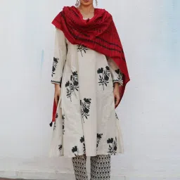 Chidiyaa No Made Gaia Blockprinted Cotton Dupatta image 1