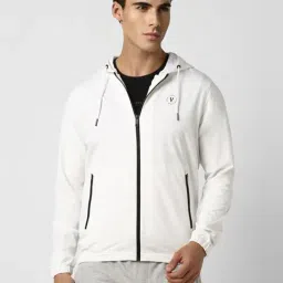 Van Heusen White Cotton Regular Fit Hooded Jacket-picture-40
