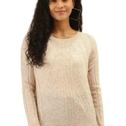 Label Ritu Kumar Cream Self Design Pullover image 1