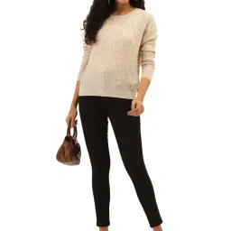 Label Ritu Kumar Cream Self Design Pullover image 4