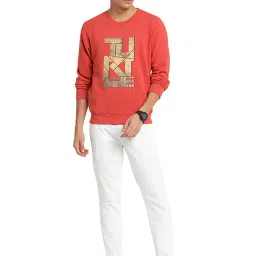 Turtle Red Regular Fit Printed Sweatshirt image 5