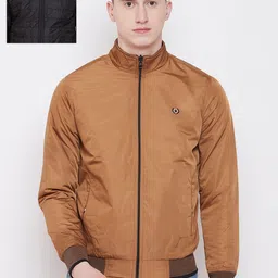 Pierre Carlo Men Mustard Yellow & Black Solid Reversible Bomber Jacket-picture-29