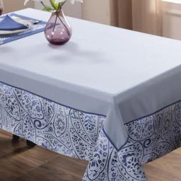 Maspar Folklore Transition Blue Cotton Printed Regular Table Cloth-picture-9