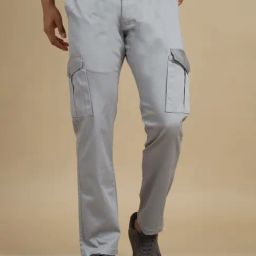 Bushirt Stone Grey Slim Fit Cargos-image-24