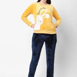Sweet Dreams Yellow & Navy Blue Polyester Printed Track Suit-picture-26