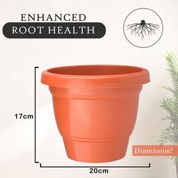 Kuber Industries Set Of 6 Orange-Coloured Planter With Pot image 3