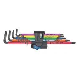 Wera MULTICOLOUR L-KEY SET W/HF, LONG, 9PCS, 967/9 TX XL MULTICOLOUR HF 1-26