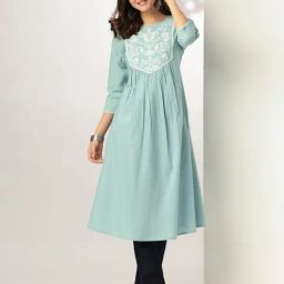 Janasya Light Blue Embroidered Kurta-picture-44