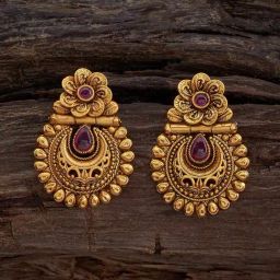 Kushal's Fashion Jewellery Pink Golden Earrings for Women-picture-38