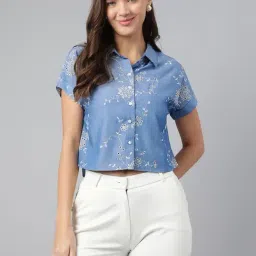 Latin Quarters Blue Print Casual Shirt-picture-21