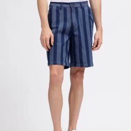 Iconic Dark Blue Regular Fit Shorts-picture-35
