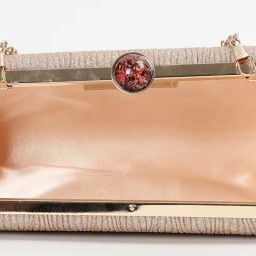 Code by Lifestyle Gold Textured Box Clutch image 5