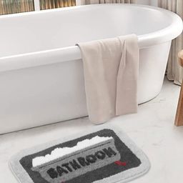 Myntra Elegant Homes 1600 - GSM Grey & White Anti SkidBath Rugs-image-84
