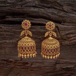 Kushal's Fashion Jewellery Pink Golden Earrings for Women-picture-28