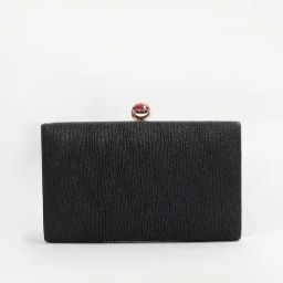 Code by Lifestyle Black Textured Box Clutch-60