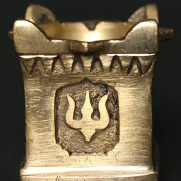 Exotic India Tulsi Design Deep Pooja Metalware-58