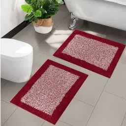 Aura 2-Pcs Red & White Textured Anti-SkidDoormat-31