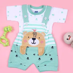 V-Mart Infant Boys Printed Cotton T-Shirt Dungaree-image-36