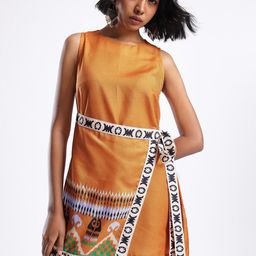 glitchez Ethnic Motifs Printed Wrap Style Mini Dress-picture-38