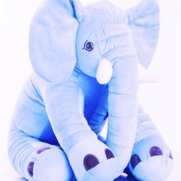 Little Innocents Fibre Filled Stuffed Elephant Baby Soft Toy Cum Pillow - Blue-picture-20