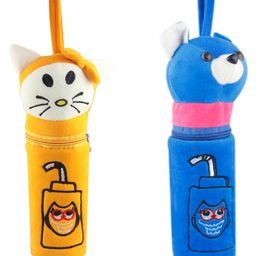 SS Impex Kitty & Teddy Theme Feeding Bottle Covers Pack Of 2 - Yellow Blue-17