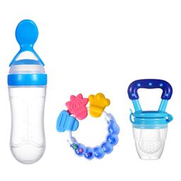 NeonateCare Combo of Fruit And Food Nibbler Spoon Feeder and Rattle Teether - ( 1 Fruit feeder - 1 Spoon feeder - 1 Ring Teether) -Pack of 3 - Multicolor ( color and design may vary)-10