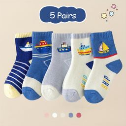 SYGA 5 Pairs Socks Baby Autumn And Winter Cotton Socks, Baby Socks 9M - 24M-image-89
