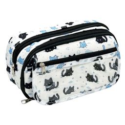 Bunie Cat Printed Multiple Compartment Aesthetic Pouch - Multicolor-22