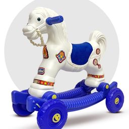 Toy Plus Chetak Baby Push Ride On and Rocker - Blue White-18