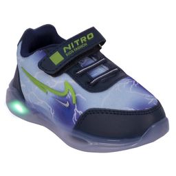 FEETWELL SHOES Ombre Designed Velcro Closure LED Shoes-Navy Blue-image-67