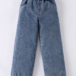 Mark & Mia Full Length Jeans With Lace Detailing - Blue-image-11