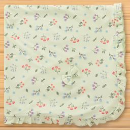 CUCUMBER Interlock Knit Towel With Floral Print L 81 x B 81 cm - Light Green-picture-14