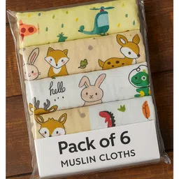 Badal Kidz Premium Muslin Baby Hanky - Ultra Soft, Absorbent, Multipurpose Cloth for Newborns & Infants Set of 6-picture-45