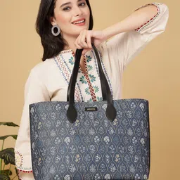 Anouk Floral Printed PU Shopper Tote Bag-5