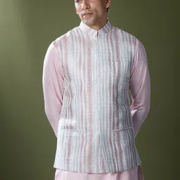 RNG Safawala Men Regular Thread Work Dupion Silk Kurta with Trousers image 2