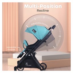R for Rabbit Premium Design Street Smart Nova Stylish Stroller & Pram With Quick Fold Mechanism- Black & Green image 4