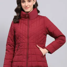 Monte Carlo Women Mock Collar Solid Casual Padded Jacket-picture-21