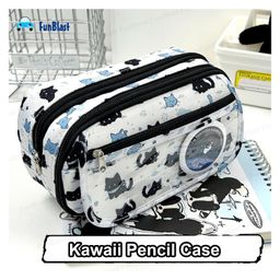 Bunie Cat Printed Multiple Compartment Aesthetic Pouch - Multicolor image 5