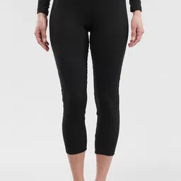 WEDZE By Decathlon Women Black Solid Thermal Bottoms-image-66
