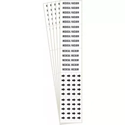 BRADY Vinyl Pipe Marker Medical Vacuum White and Black 2-1/4 x 2-3/4 x 0.004 inch, 781WF5 (Pack of 5)-image-91