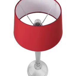 Homesake Silver Royal Ovoid Chrome Lamp with Red Shade (Bulb Included) - Set of 1 image 3