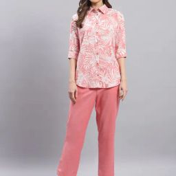 Monte Carlo Pink & White Cotton Floral Print Co-Ord Set-image-34