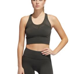 Adidas Dark Olive Non Padded Non Wired Sports Bra-image-38