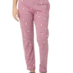 Smarty Pants Pink Cotton Floral Print Lounge Pants-picture-10