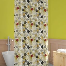 ArtzFolio White & Yellow Printed Waterproof Shower Curtains-18