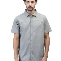 Woodland Grey Regular fit Solid Shirt-33